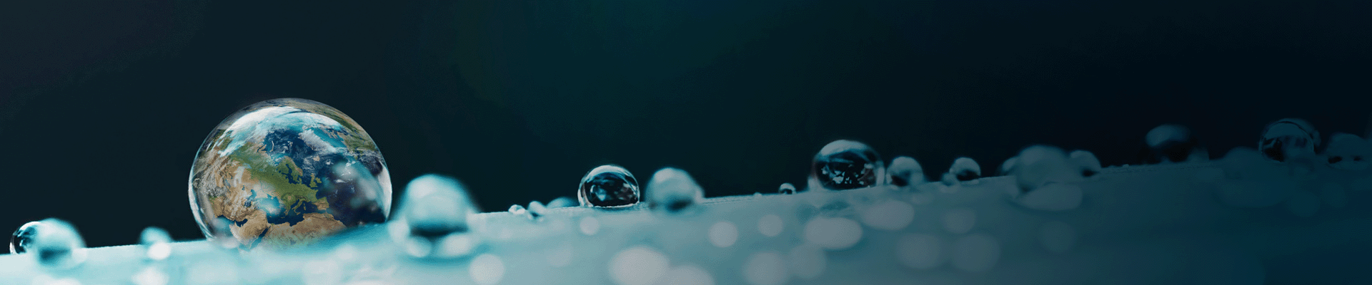 Water drop shaped like the earth